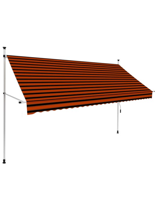 Rankiniu būdu ištraukiama markizė, oranžinė ir ruda, 300cm