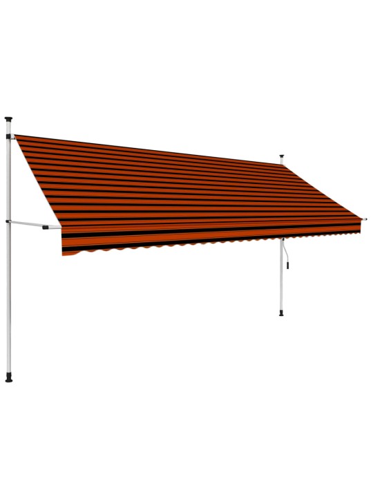 Rankiniu būdu ištraukiama markizė, oranžinė ir ruda, 350cm