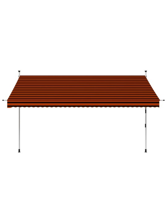 Rankiniu būdu ištraukiama markizė, oranžinė ir ruda, 350cm
