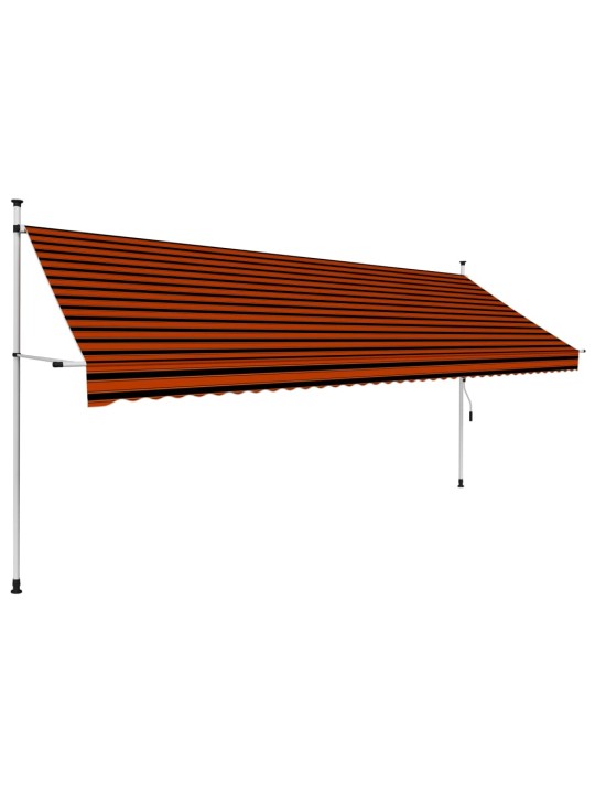 Rankiniu būdu ištraukiama markizė, oranžinė ir ruda, 400cm