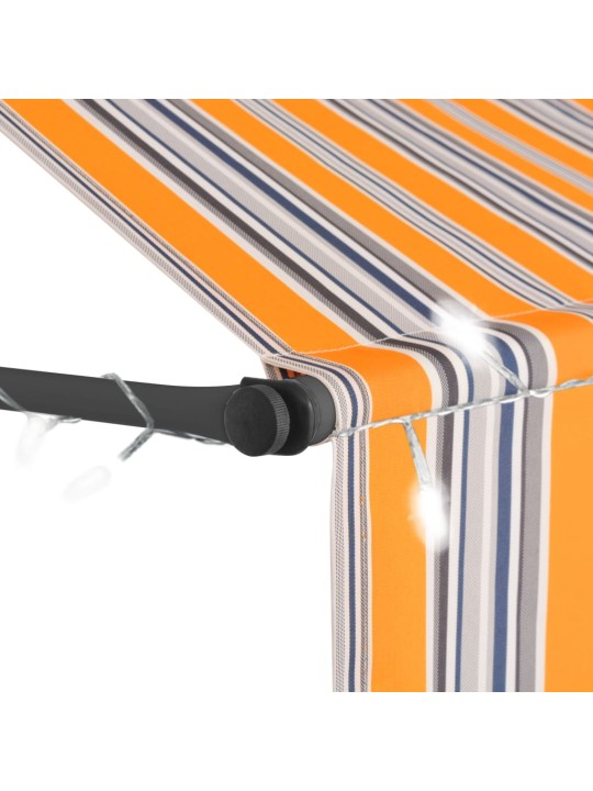 Rankinė ištraukiama markizė su LED, geltona ir mėlyna, 150cm