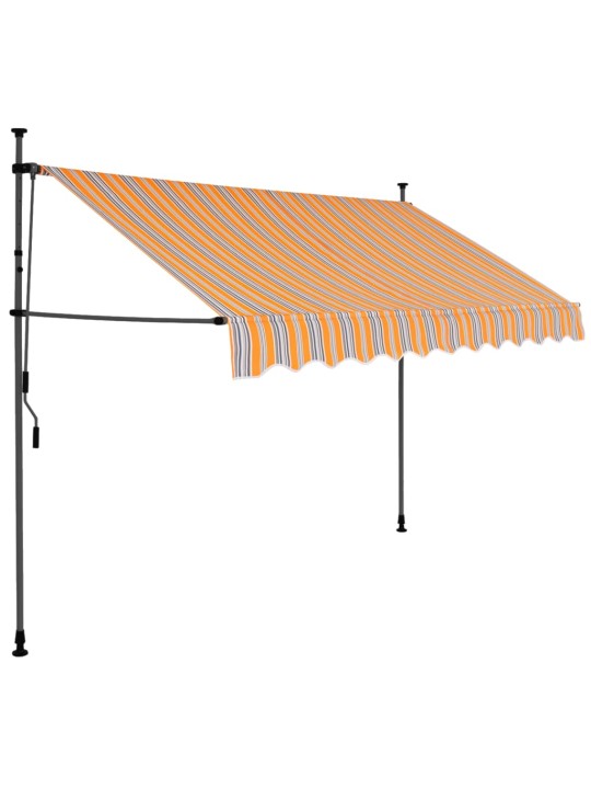 Rankinė ištraukiama markizė su LED, geltona ir mėlyna, 300cm