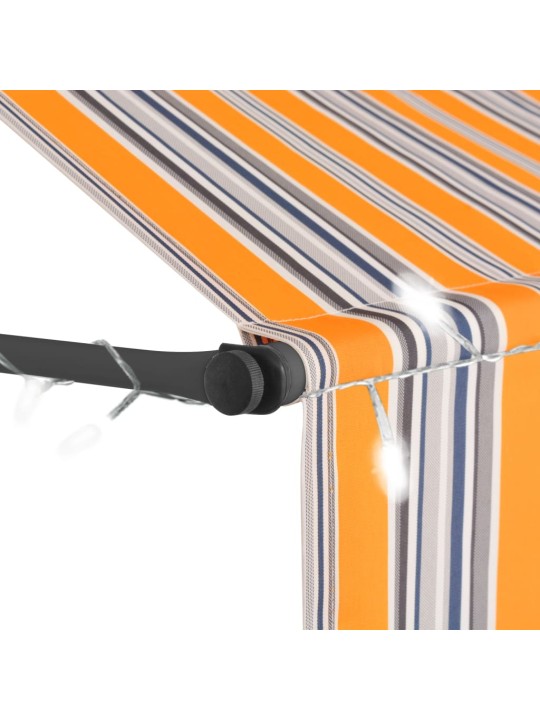 Rankinė ištraukiama markizė su LED, geltona ir mėlyna, 300cm