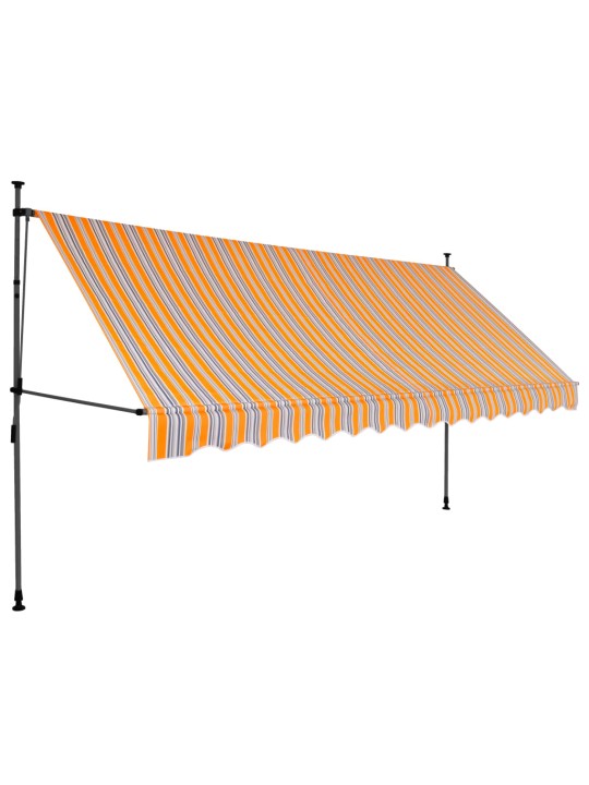 Rankinė ištraukiama markizė su LED, geltona ir mėlyna, 400cm