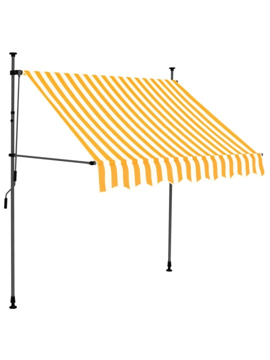Rankinė ištraukiama markizė su LED, balta ir oranžinė, 100cm
