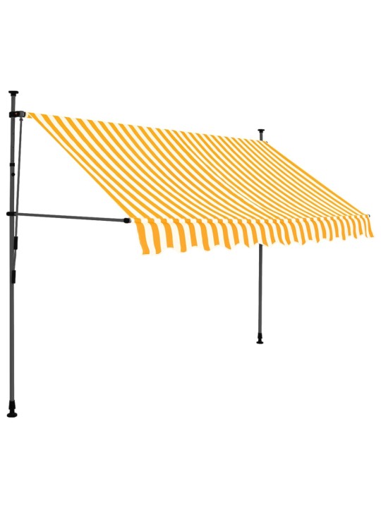 Rankinė ištraukiama markizė su LED, balta ir oranžinė, 250cm