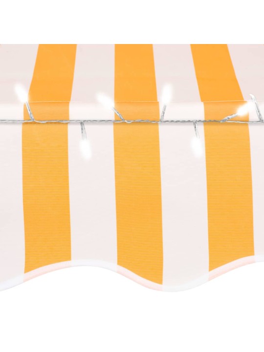 Rankinė ištraukiama markizė su LED, balta ir oranžinė, 250cm