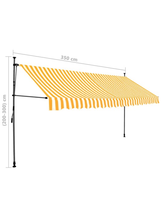 Rankinė ištraukiama markizė su LED, balta ir oranžinė, 350cm