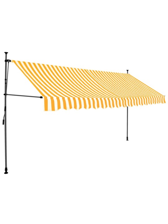 Rankinė ištraukiama markizė su LED, balta ir oranžinė, 400cm