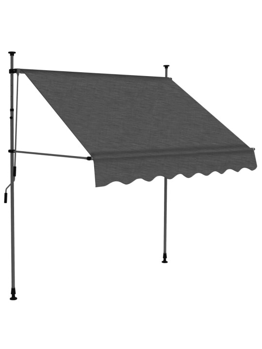 Rankiniu būdu ištraukiama markizė su LED, antracito, 100cm