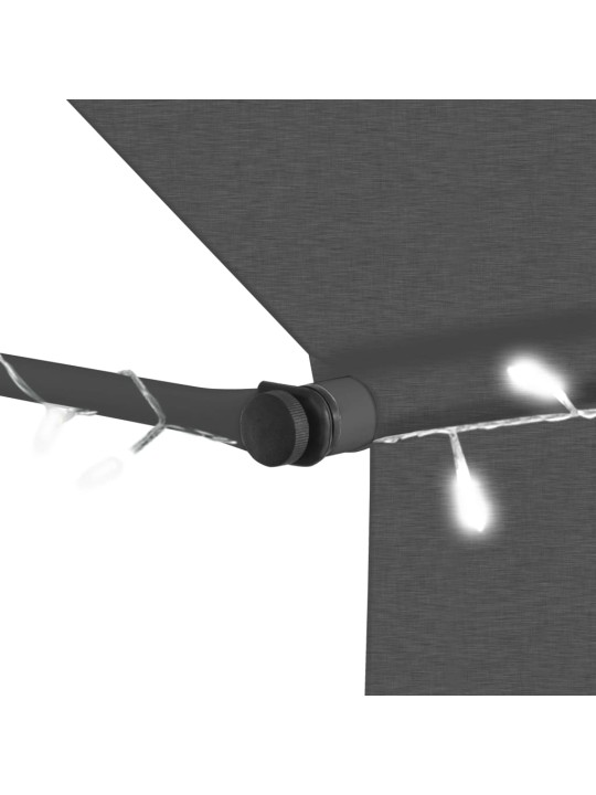 Rankiniu būdu ištraukiama markizė su LED, antracito, 100cm