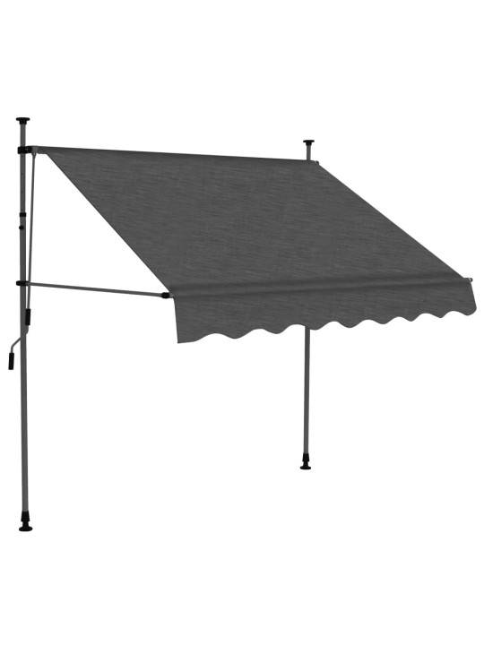 Rankiniu būdu ištraukiama markizė su LED, antracito, 150cm