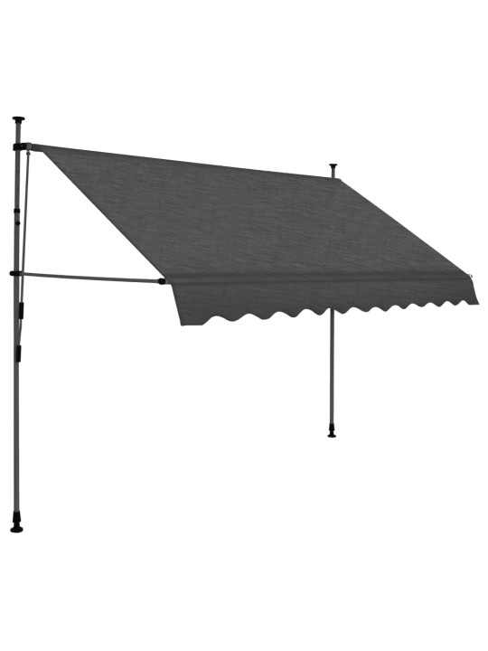 Rankiniu būdu ištraukiama markizė su LED, antracito, 250cm