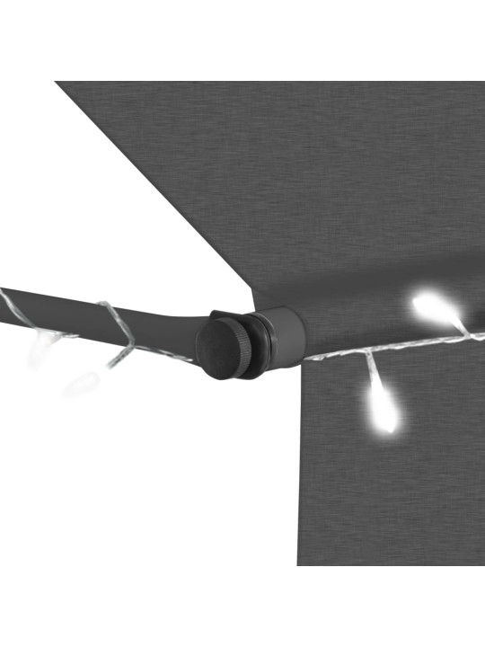 Rankiniu būdu ištraukiama markizė su LED, antracito, 250cm