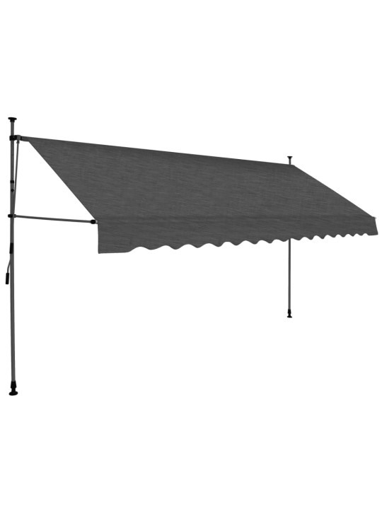 Rankiniu būdu ištraukiama markizė su LED, antracito, 350cm