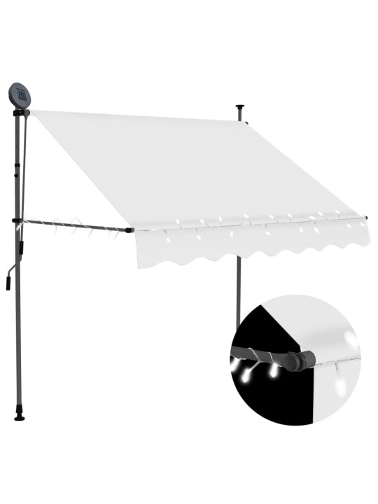 Rankiniu būdu ištraukiama markizė su LED, kreminė, 150cm