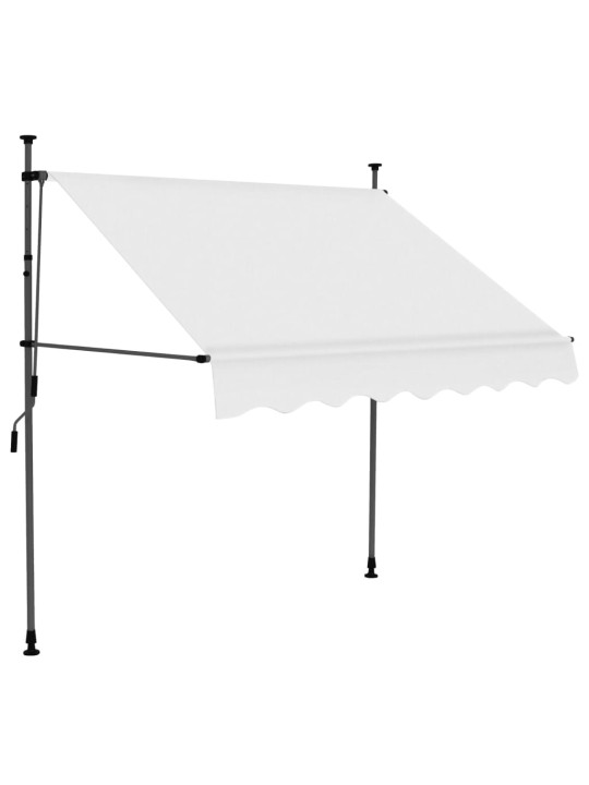 Rankiniu būdu ištraukiama markizė su LED, kreminė, 150cm