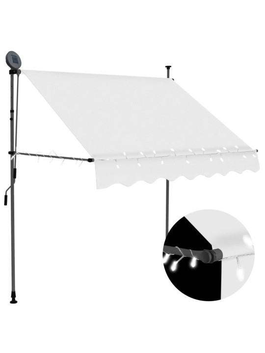 Rankiniu būdu ištraukiama markizė su LED, kreminė, 200cm