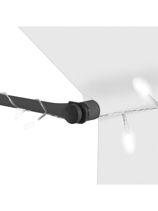 Rankiniu būdu ištraukiama markizė su LED, kreminė, 200cm