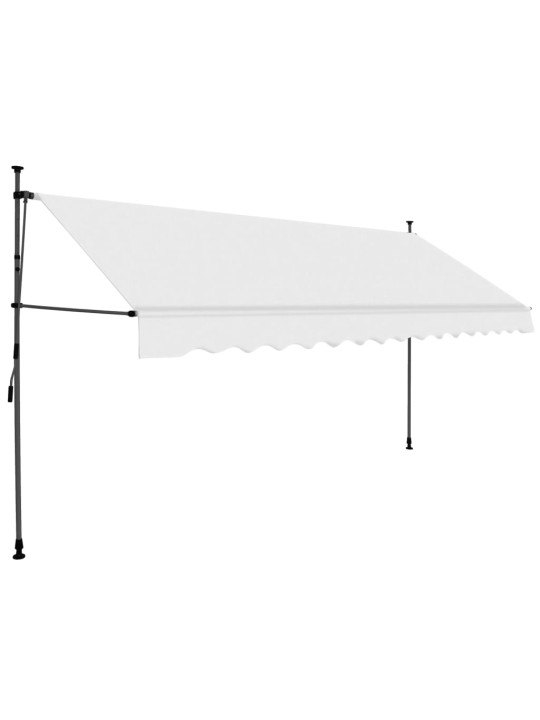 Rankiniu būdu ištraukiama markizė su LED, kreminė, 350cm