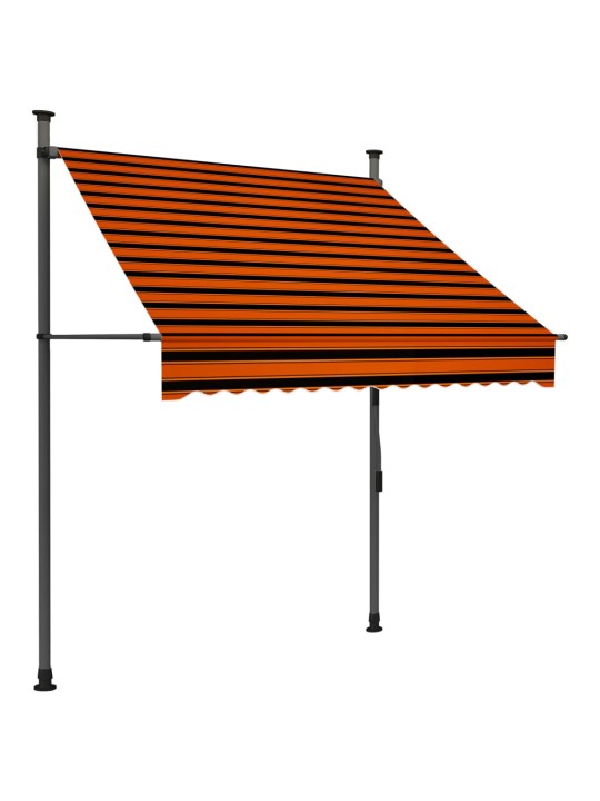 Rankinė ištraukiama markizė su LED, oranžinė ir ruda, 150cm