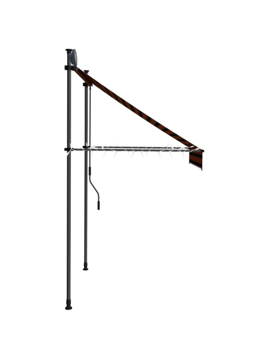 Rankinė ištraukiama markizė su LED, oranžinė ir ruda, 150cm