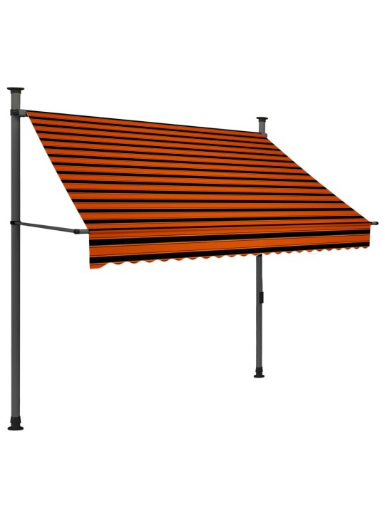 Rankinė ištraukiama markizė su LED, oranžinė ir ruda, 200cm