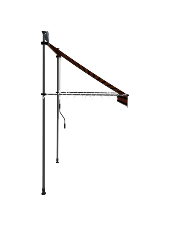 Rankinė ištraukiama markizė su LED, oranžinė ir ruda, 200cm