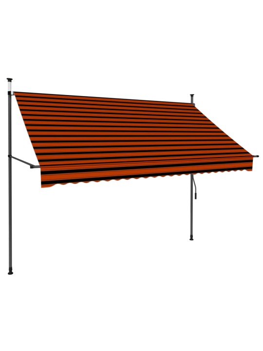 Rankinė ištraukiama markizė su LED, oranžinė ir ruda, 250cm