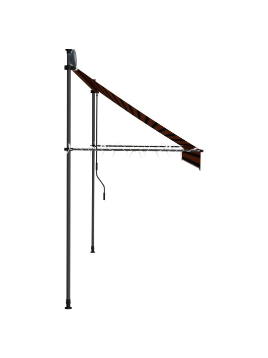 Rankinė ištraukiama markizė su LED, oranžinė ir ruda, 250cm