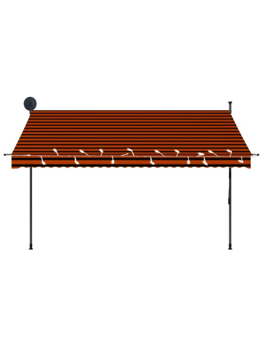 Rankinė ištraukiama markizė su LED, oranžinė ir ruda, 300cm