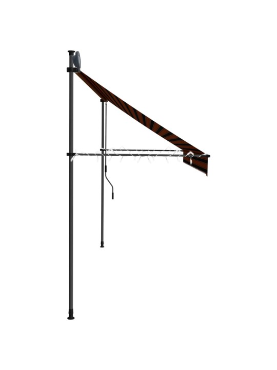 Rankinė ištraukiama markizė su LED, oranžinė ir ruda, 350cm