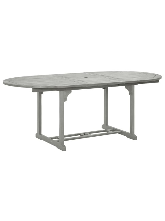 Sodo stalas, pilkas, 200x100x75cm, akacijos medienos masyvas