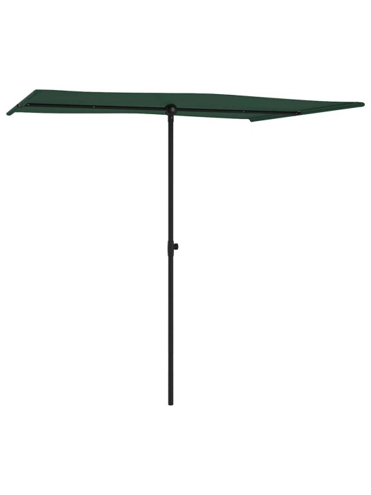 Sodo skėtis nuo saulės su aliuminio stulpu, žalias, 2x1,5m