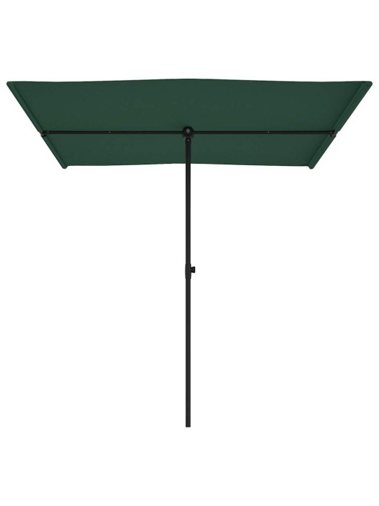 Sodo skėtis nuo saulės su aliuminio stulpu, žalias, 2x1,5m