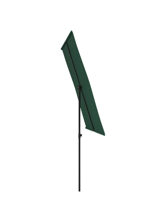 Sodo skėtis nuo saulės su aliuminio stulpu, žalias, 2x1,5m