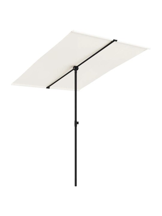 Sodo skėtis nuo saulės su aliuminio stulpu, smėlio, 2x1,5m
