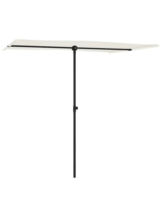 Sodo skėtis nuo saulės su aliuminio stulpu, smėlio, 2x1,5m