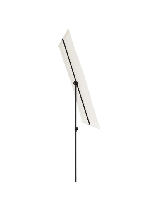 Sodo skėtis nuo saulės su aliuminio stulpu, smėlio, 2x1,5m