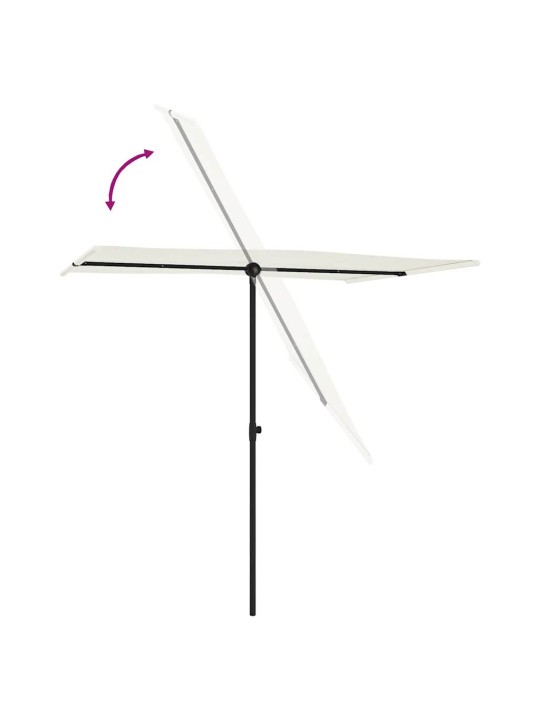 Sodo skėtis nuo saulės su aliuminio stulpu, smėlio, 2x1,5m