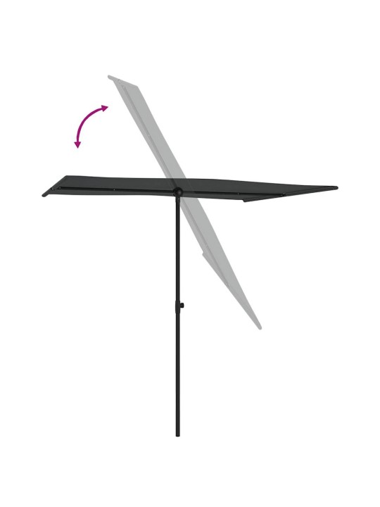 Sodo skėtis nuo saulės su aliuminio stulpu, antracito, 2x1,5m