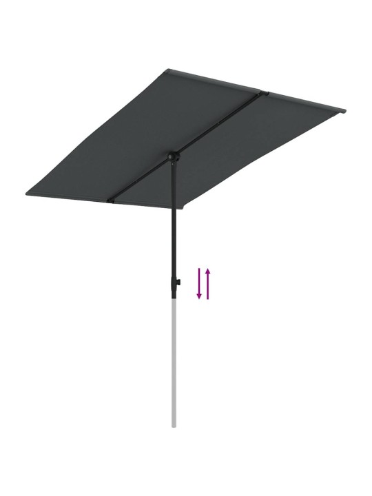 Sodo skėtis nuo saulės su aliuminio stulpu, antracito, 2x1,5m