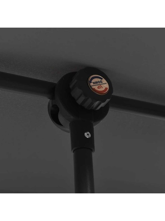 Sodo skėtis nuo saulės su aliuminio stulpu, antracito, 2x1,5m