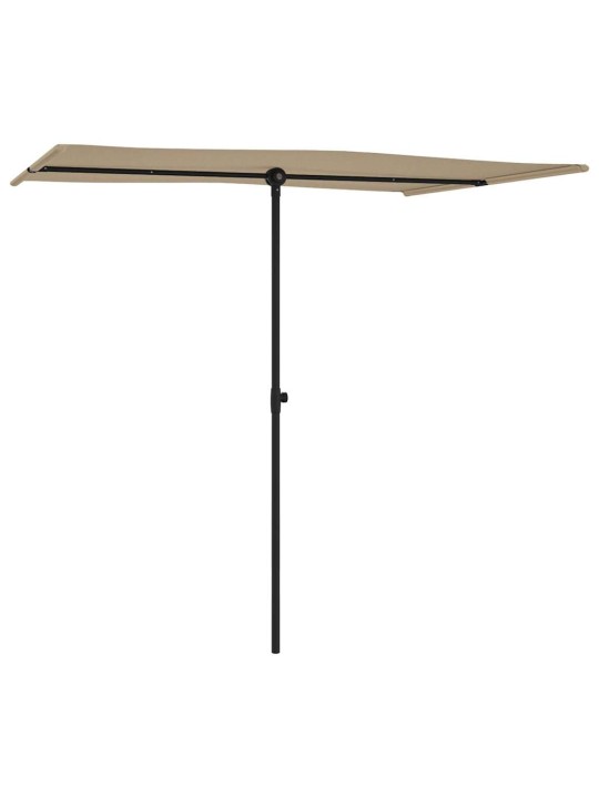 Sodo skėtis nuo saulės su aliuminio stulpu, taupe, 2x1,5m