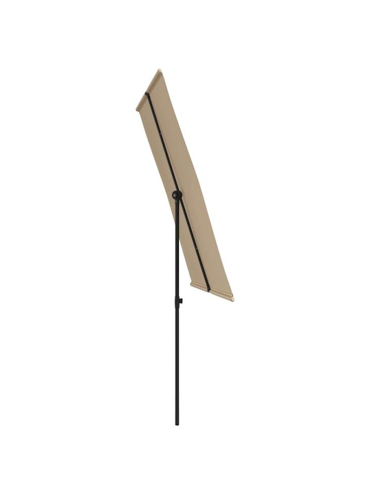 Sodo skėtis nuo saulės su aliuminio stulpu, taupe, 2x1,5m