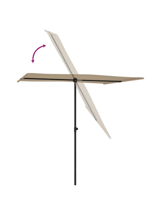 Sodo skėtis nuo saulės su aliuminio stulpu, taupe, 2x1,5m