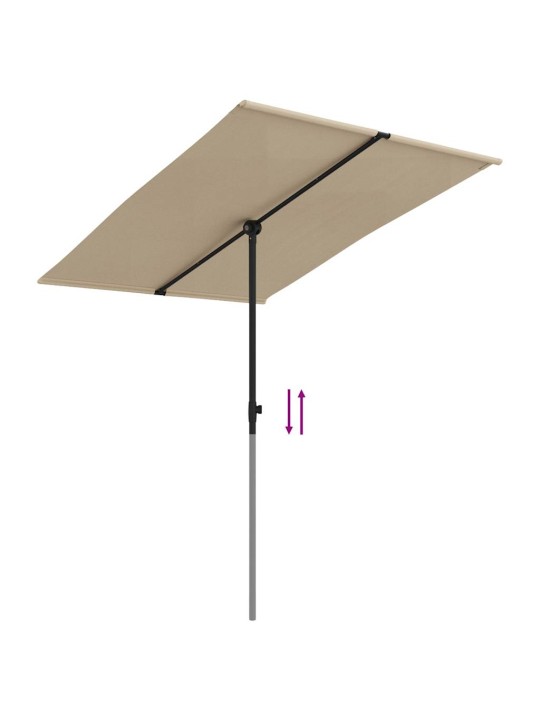 Sodo skėtis nuo saulės su aliuminio stulpu, taupe, 2x1,5m