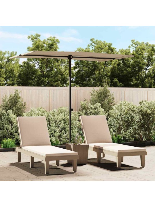 Sodo skėtis nuo saulės su aliuminio stulpu, taupe, 2x1,5m