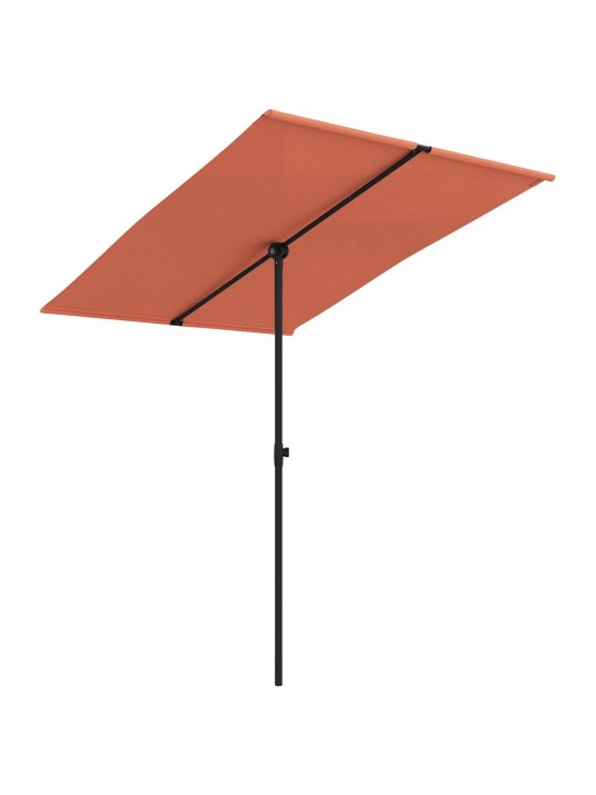 Sodo skėtis nuo saulės su aliuminio stulpu, terakota, 2x1,5m