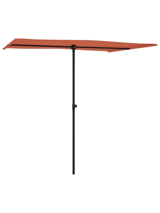 Sodo skėtis nuo saulės su aliuminio stulpu, terakota, 2x1,5m